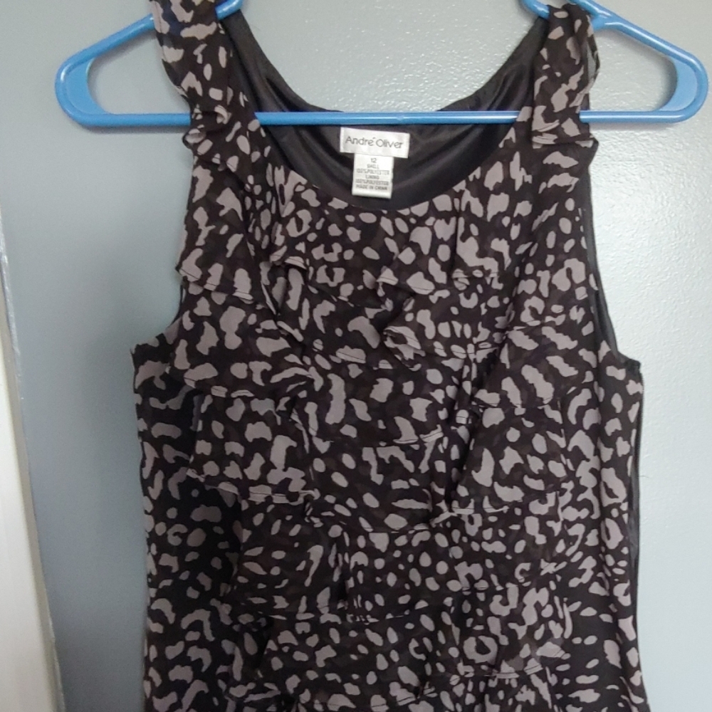 Women's Ruffle Front Animal Print Dress